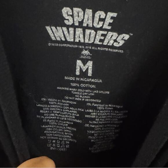 Space Invaders Black Short Sleeve T Shirt Size M Unisex Atari Games - Picture 5 of 7
